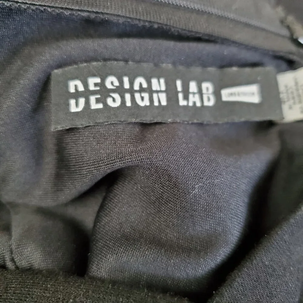 Design Lab Black Sleeveless Dress Large Geometric Tribal Print Partial Open Back - Picture 9 of 11